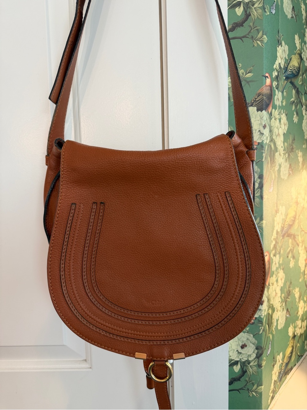 Women's Chloe Saddle Crossbody Bag in Tan
